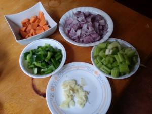 cut up veggies